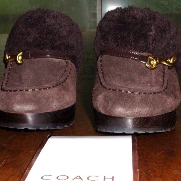 Vtg Coach Idyle Mules Shearling Brown 10 NIB - Picture 4 of 5